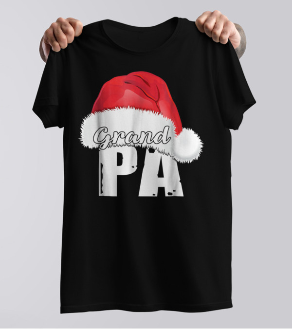 Grandpa Christmas Santa Hat Family Matching T-Shirt