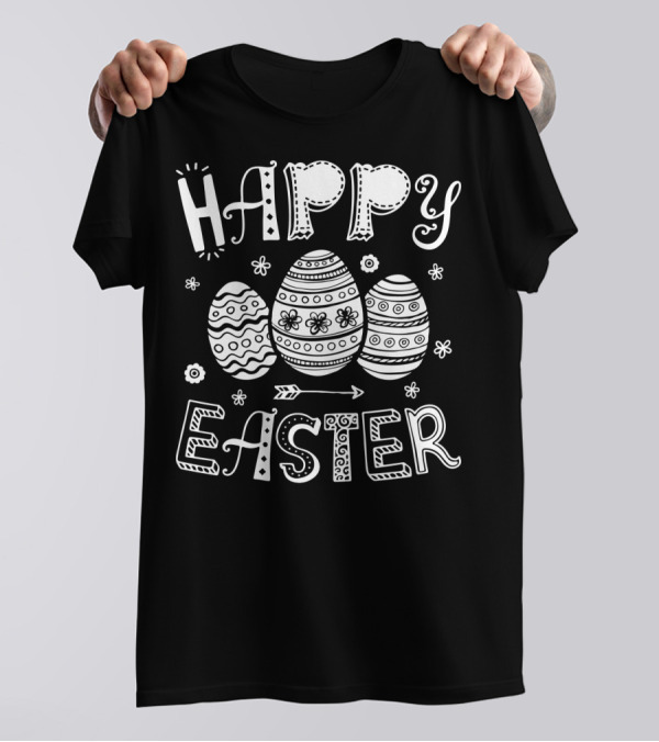 Happy Easter Eggs Women Men Kids Bunny T-Shirt