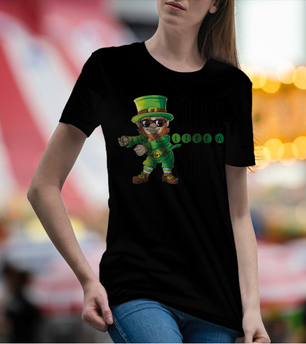Floss Like A Boss Leprechaun In Sunglasses T-Shirt