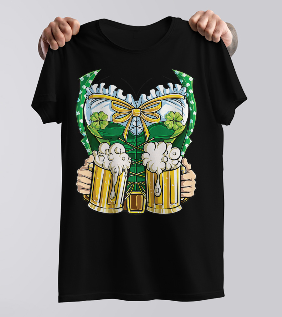 Leprechaun Girl Costume St Patricks Day Beer Clover Corset Women's Top T-Shirt