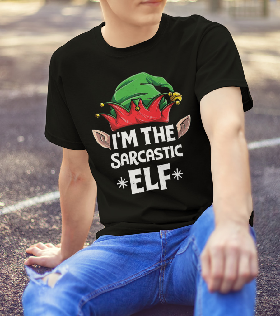 I'm The Sarcastic Elf Green Red Hat Ears T-Shirt