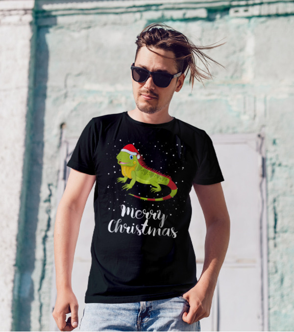 Merry Christmas Iguana Funny Family Matching Group T-Shirt