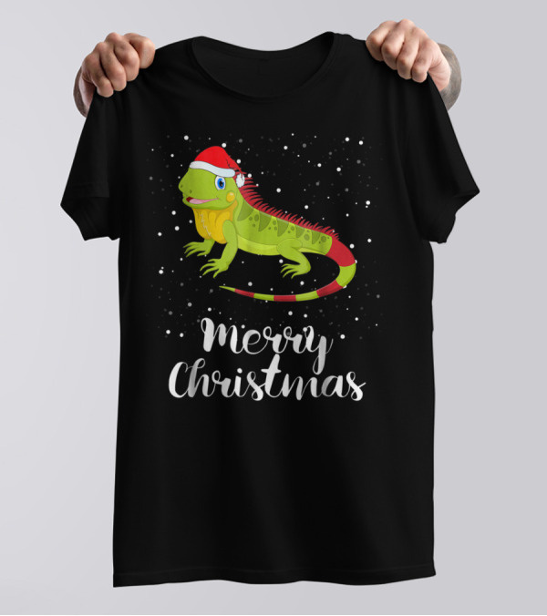 Merry Christmas Iguana Funny Family Matching Group T-Shirt