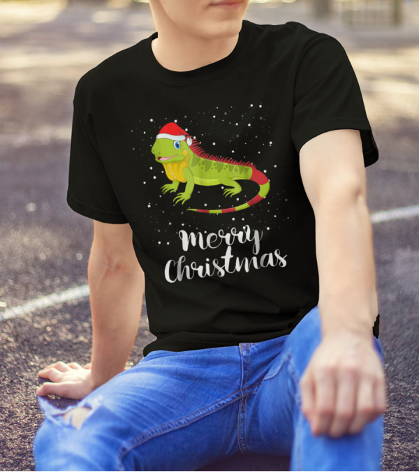Merry Christmas Iguana Funny Family Matching Group T-Shirt