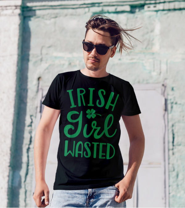 Irish Girl Wasted Shamrock T-Shirt
