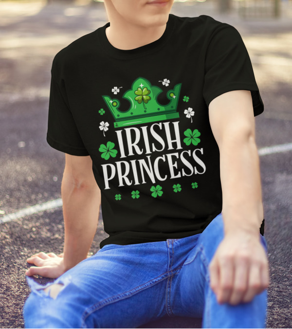 Irish Princess St Patricks Day Shamrock Crown T-Shirt