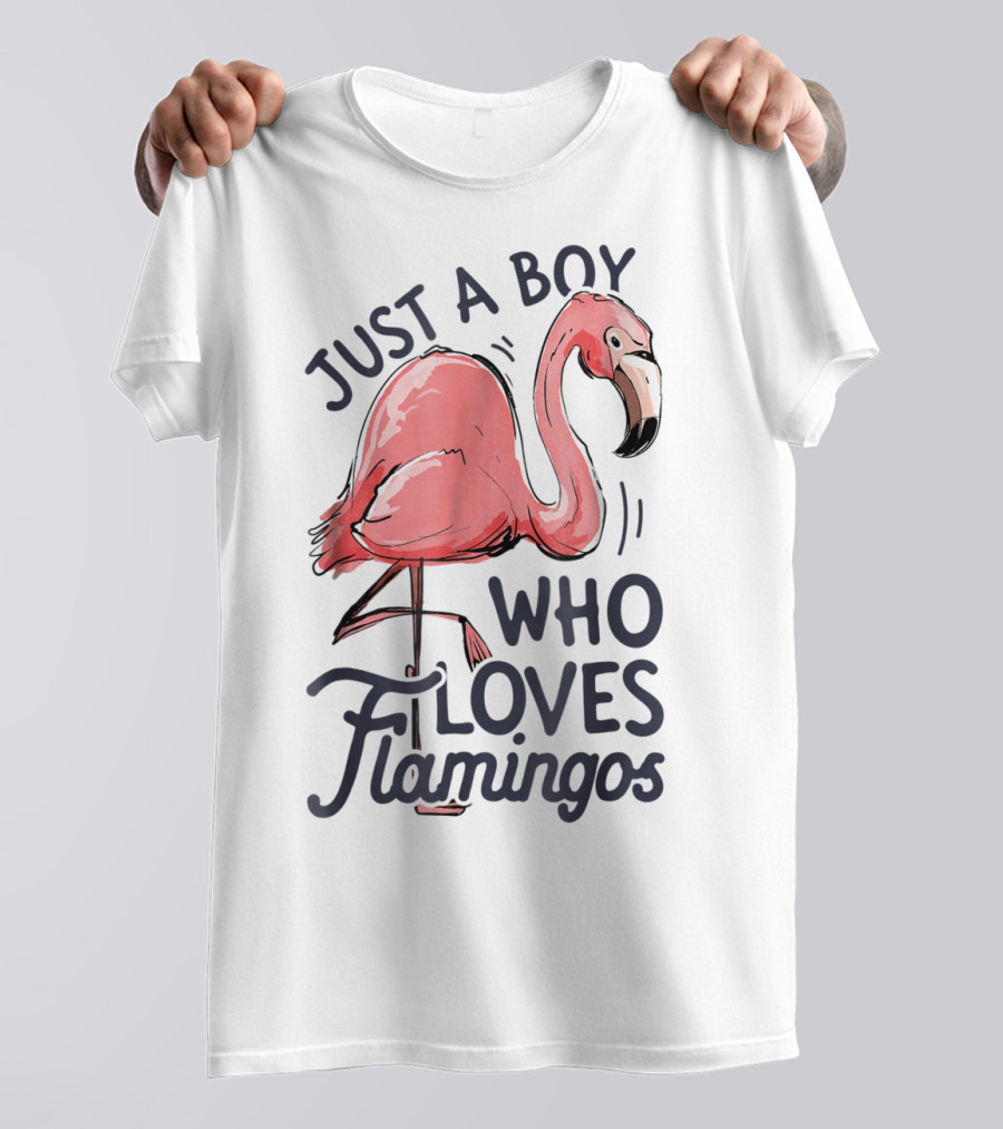 Just A Boy Who Loves Flamingos Pink Flamingo T-Shirt