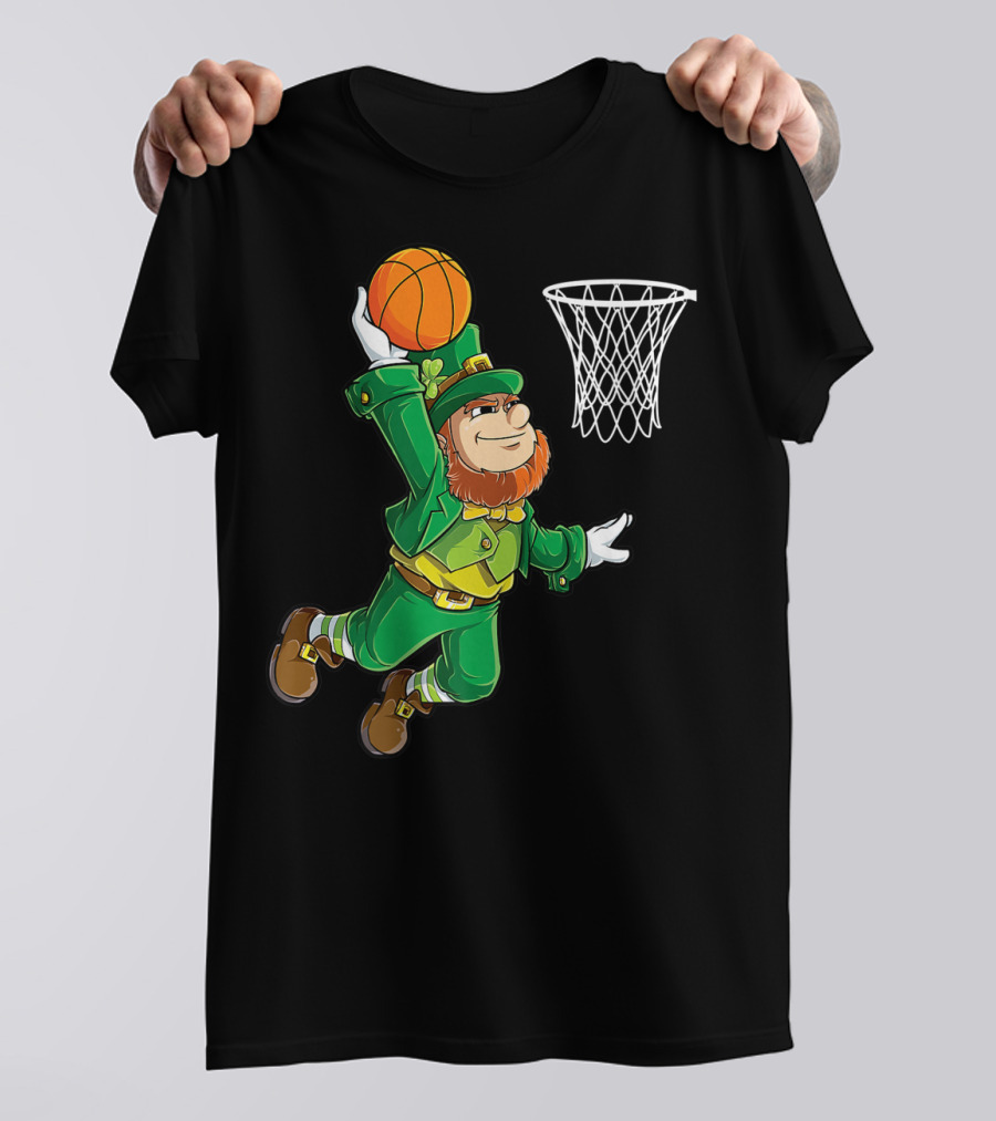 Leprechaun Basketball St Patricks Day Boys Slam Dunk T-Shirt