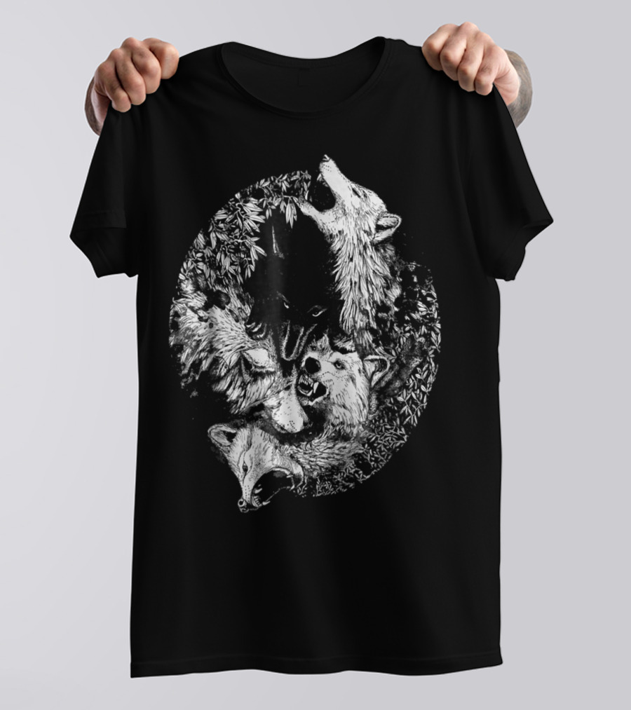 Loves Wolves Wild Wolf Howling Pack Nature Forest T-Shirt