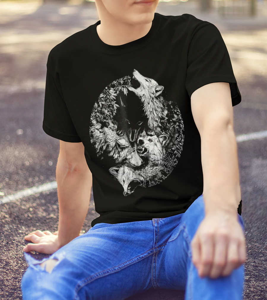 Loves Wolves Wild Wolf Howling Pack Nature Forest T-Shirt