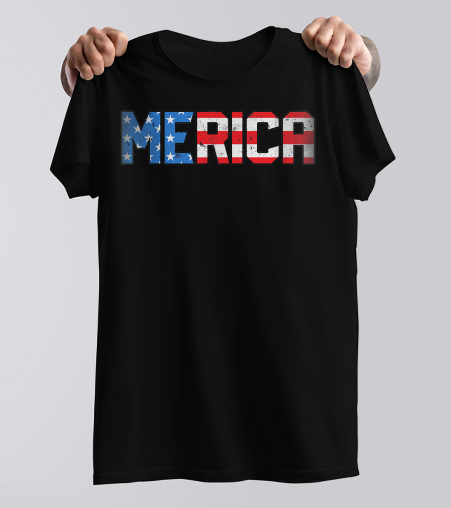 Merica USA American Flag 4th Of July T-Shirt