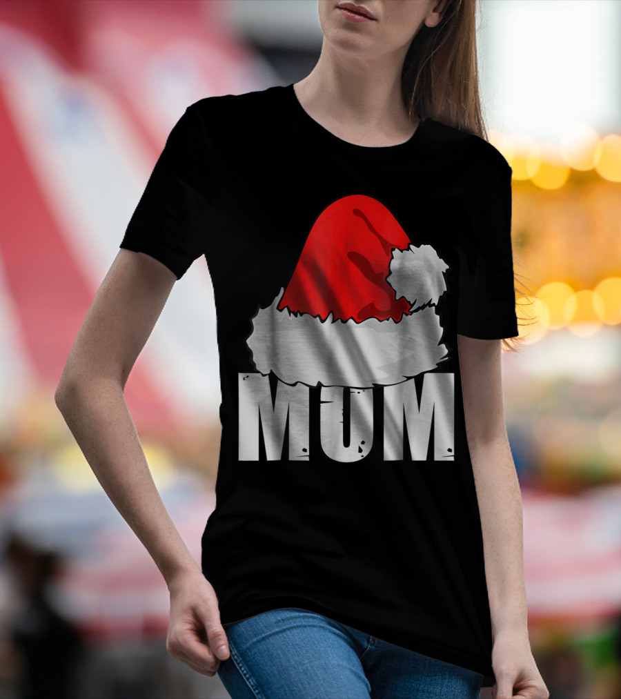 Mum Christmas Santa Hat Family Matching T-Shirt