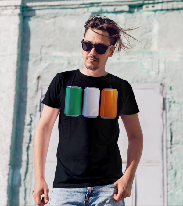 Irish Flag Beer Cans St Patrick's Day Ireland T-Shirt