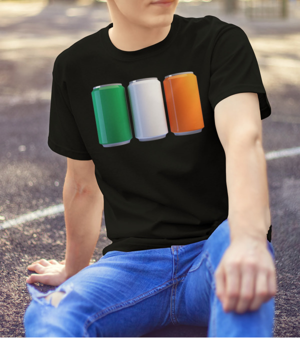 Irish Flag Beer Cans St Patrick's Day Ireland T-Shirt