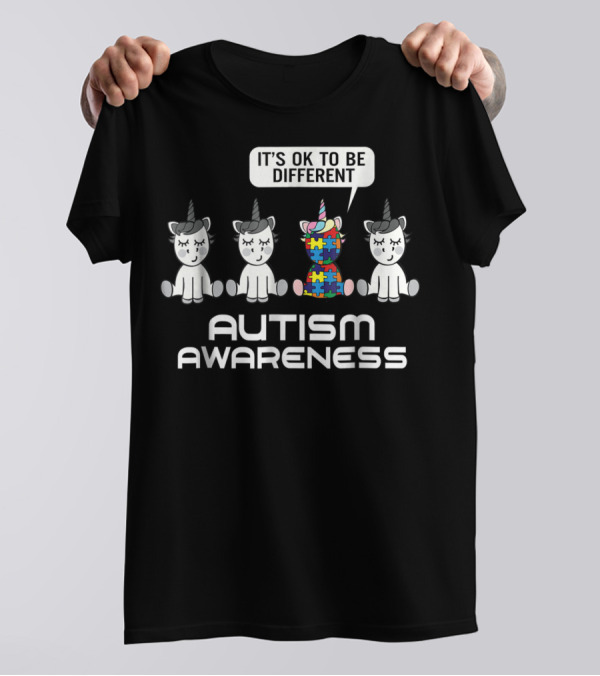 It's Ok To Be Different Unicorn Autism Awareness T-Shirt