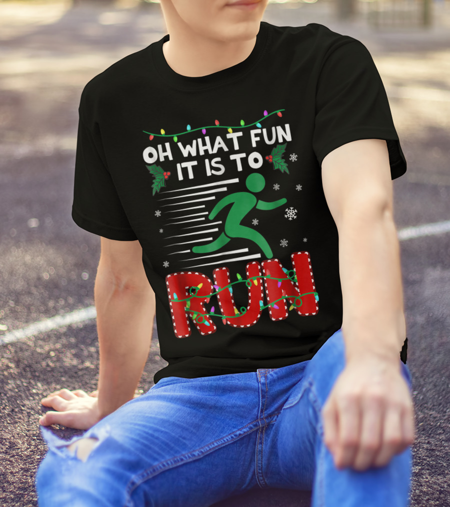 Oh What Fun It Is To Run Christmas Lights Snowflakes T-Shirt