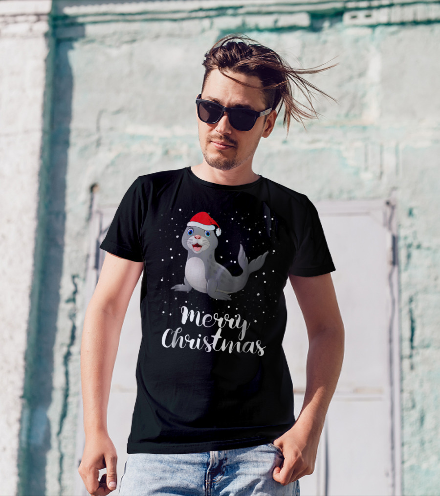 Seal Merry Christmas Funny Matching Family Group T-Shirt