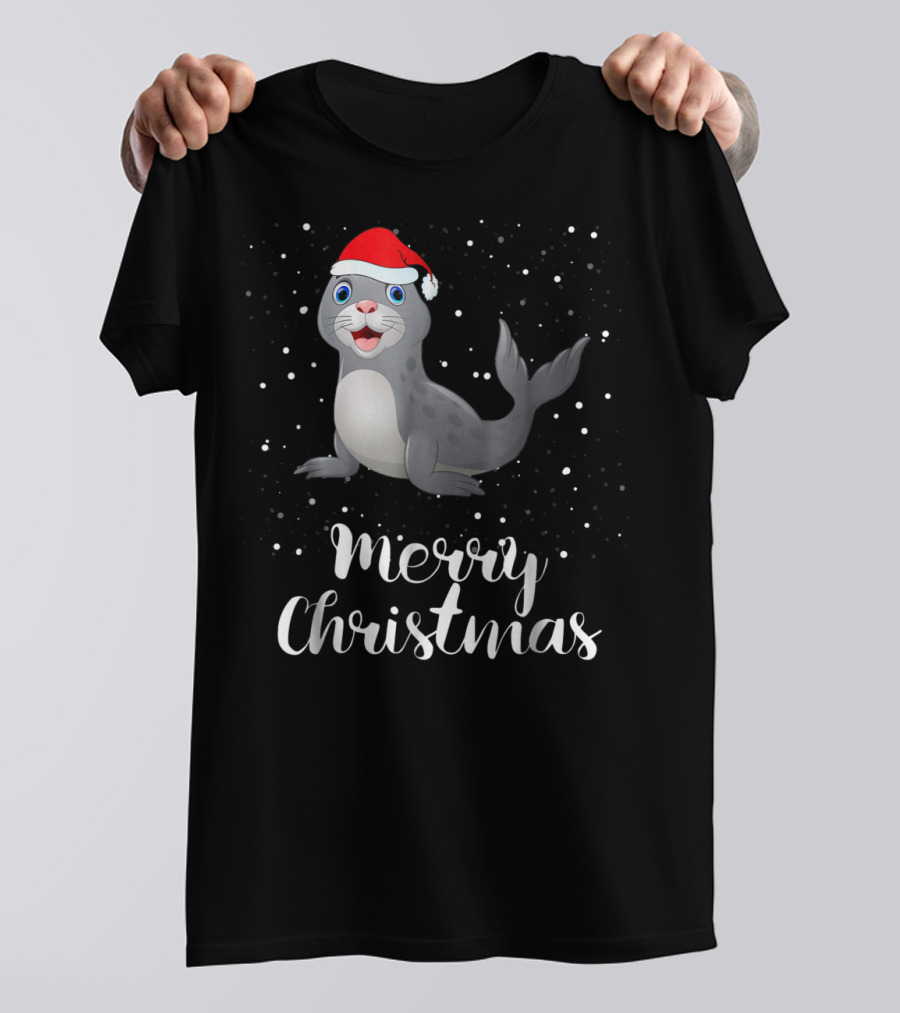 Seal Merry Christmas Funny Matching Family Group T-Shirt