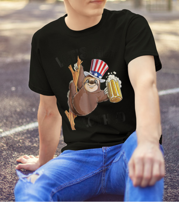Let's Get Slothed Sloth Uncle Sam 4th Of July T-Shirt