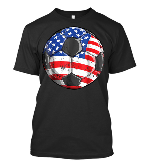 American Flag Soccer Ball 4th Of July T-Shirt