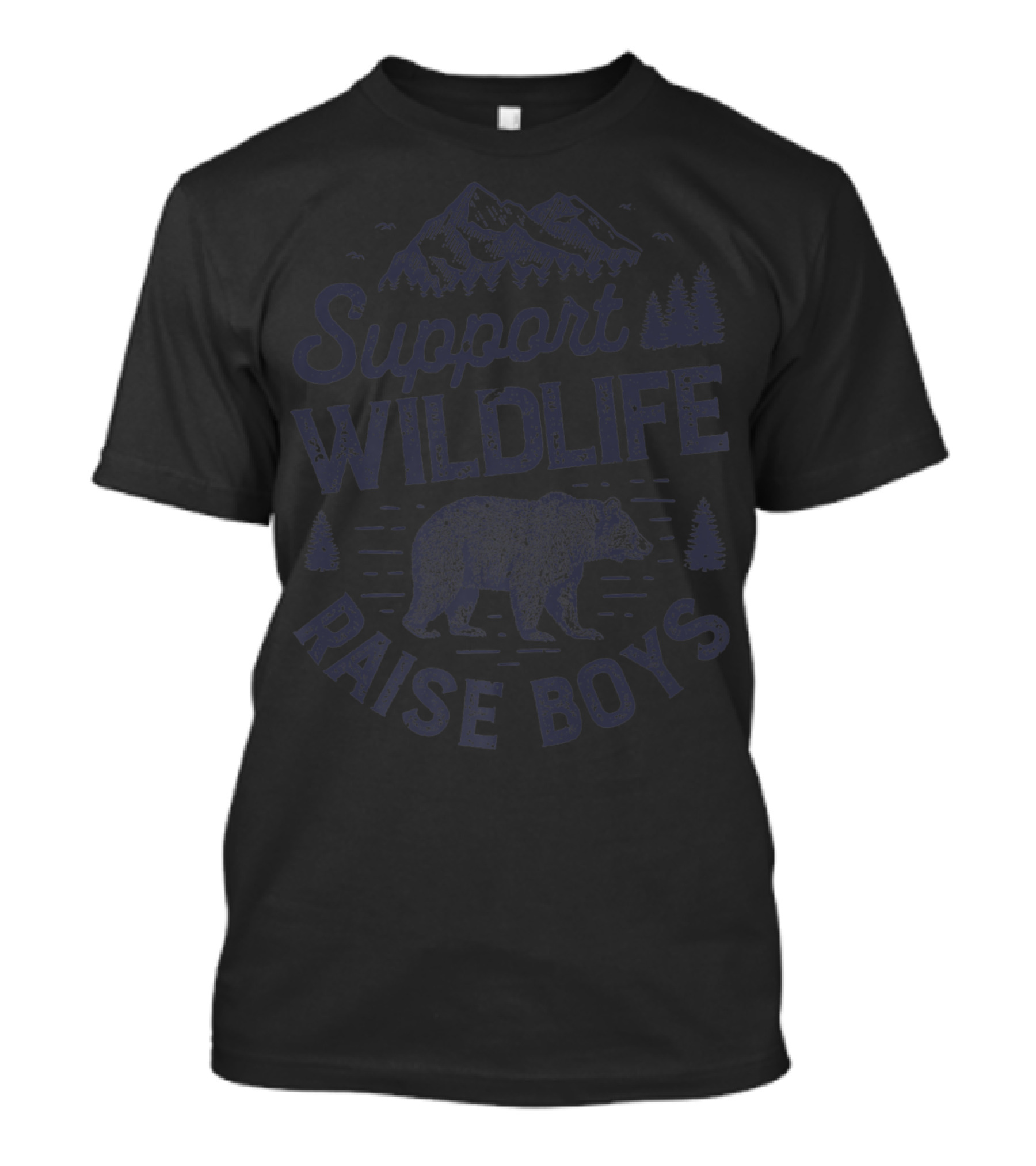 Support Wildlife Raise Boys Bear Mountain Nature T-Shirt