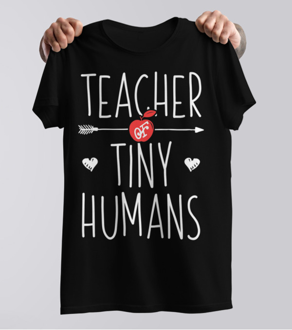 Teacher Of Tiny Humans Arrow And Apple T-Shirt