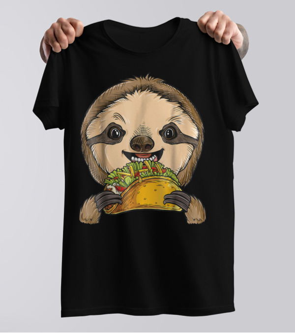 Sloth Enjoying A Taco Animal Tacos Lover T-Shirt