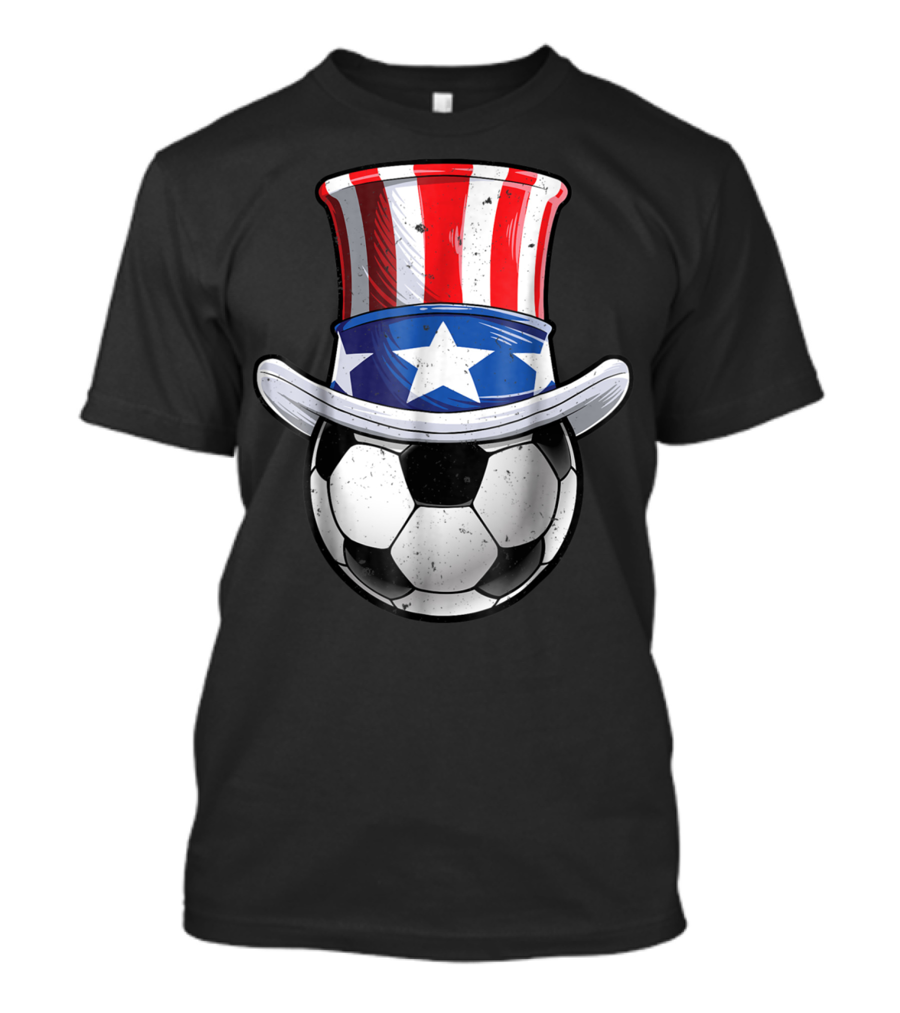 Uncle Sam Hat Soccer Ball 4th Of July T-Shirt