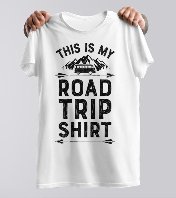 This Is My Road Trip Shirt Bus Adventure With Mountain Background T-Shirt