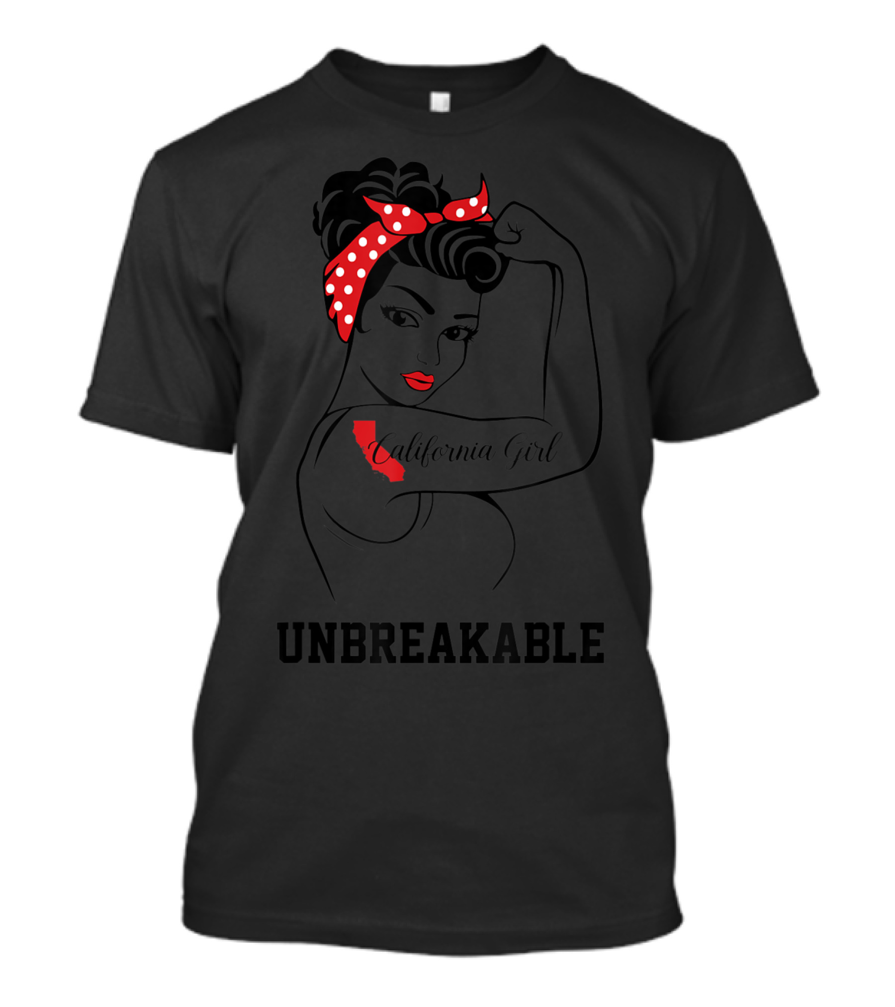 California Girl Unbreakable Retro Red Bandana T-Shirt