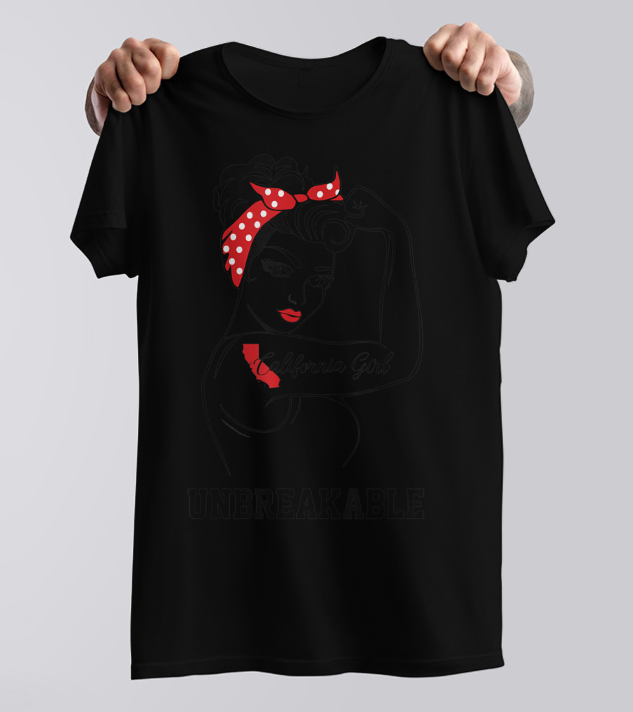California Girl Unbreakable Retro Red Bandana T-Shirt