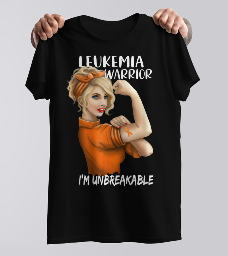Leukemia Warrior Orange Ribbon I'm Unbreakable T-Shirt
