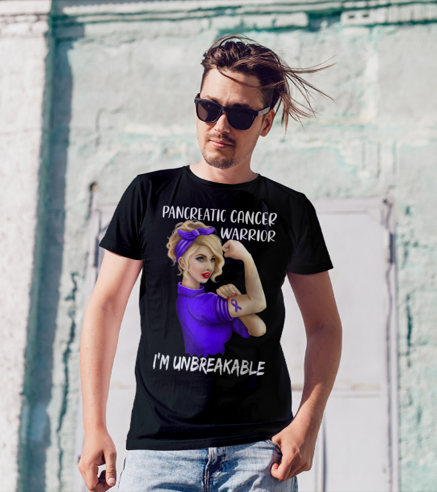 Pancreatic Cancer Warrior I'm Unbreakable T-Shirt