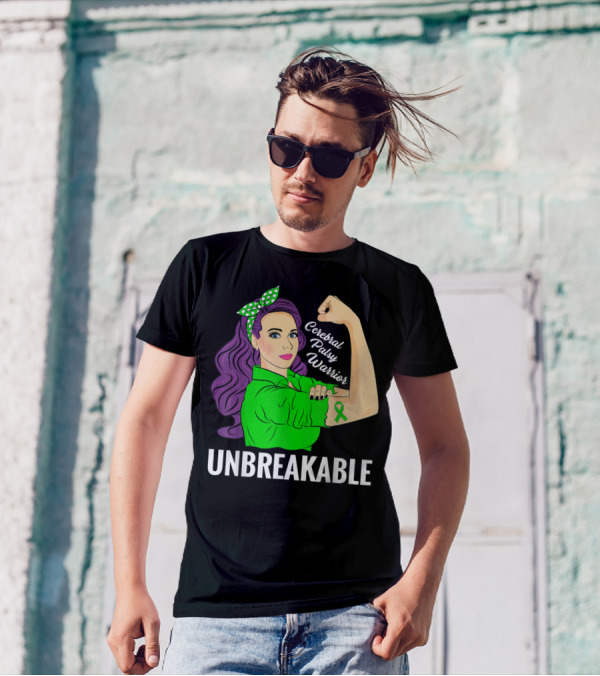 Cerebral Palsy Warrior Unbreakable Ribbon Strength T-Shirt