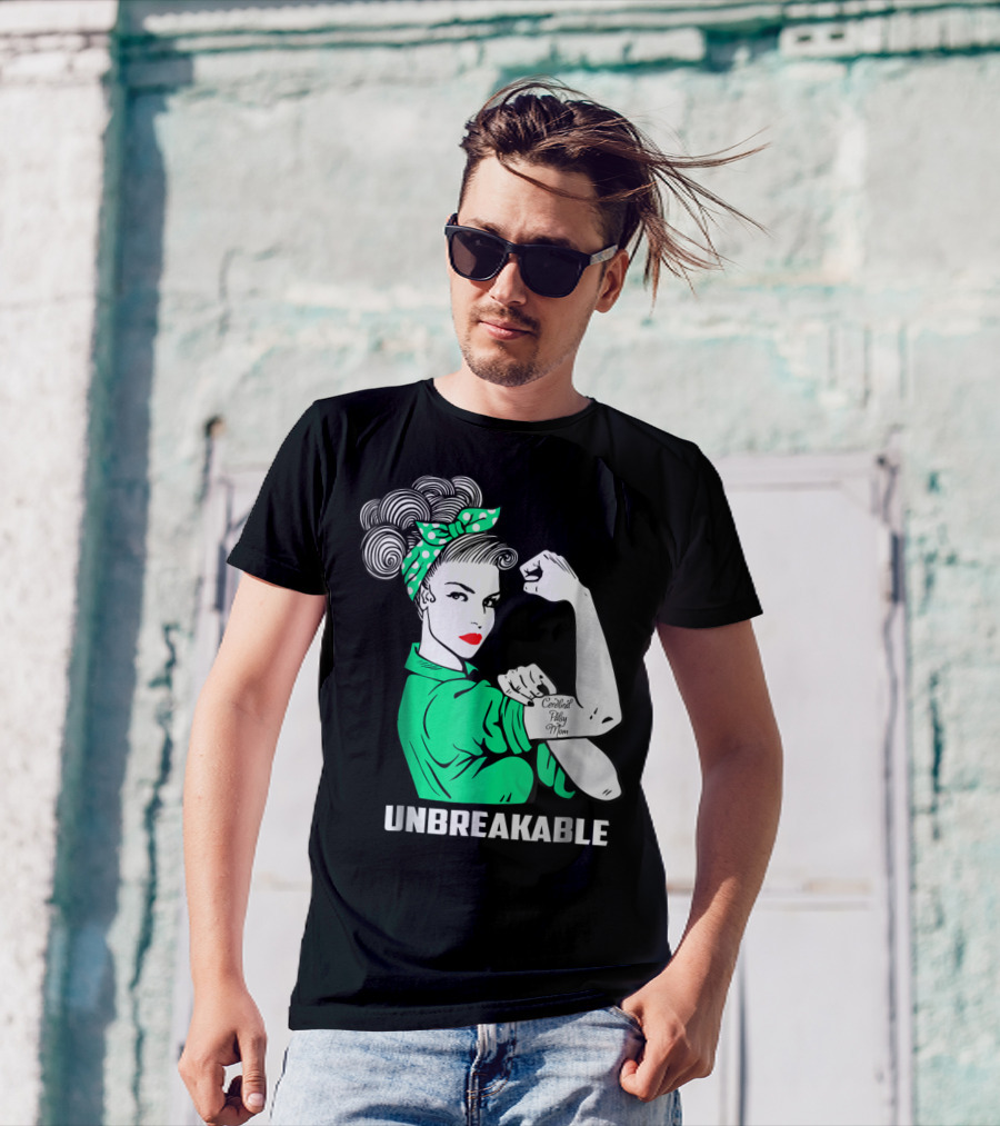Cerebral Palsy Mom Unbreakable Awareness Rosie The Riveter T-Shirt