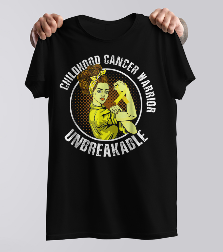 Childhood Cancer Warrior Unbreakable Rosie T-Shirt