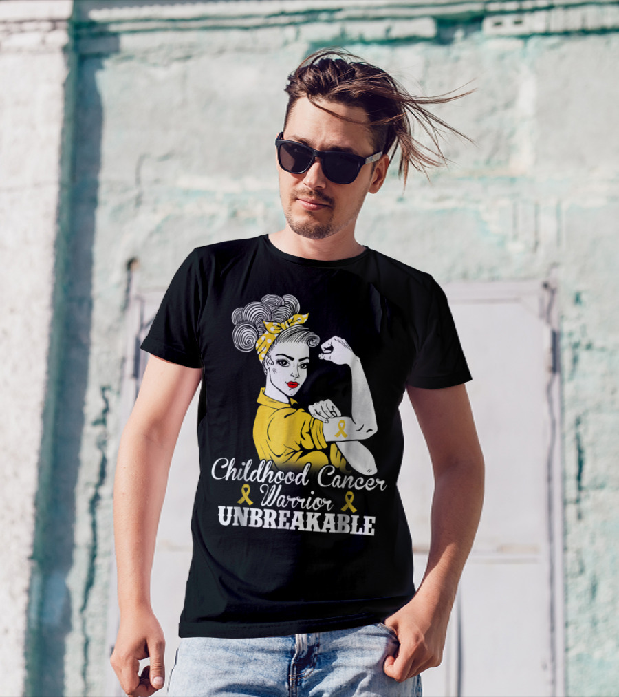 Childhood Cancer Warrior Unbreakable Awareness Month T-Shirt