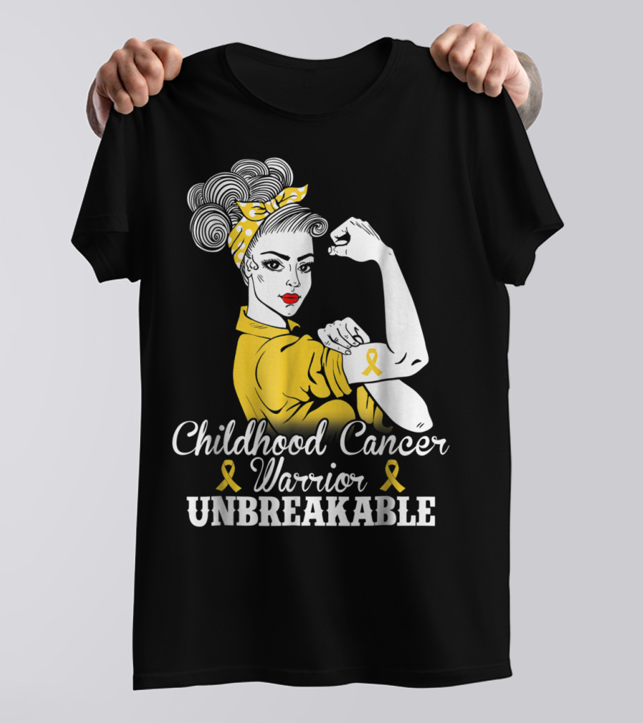 Childhood Cancer Warrior Unbreakable Awareness Month T-Shirt