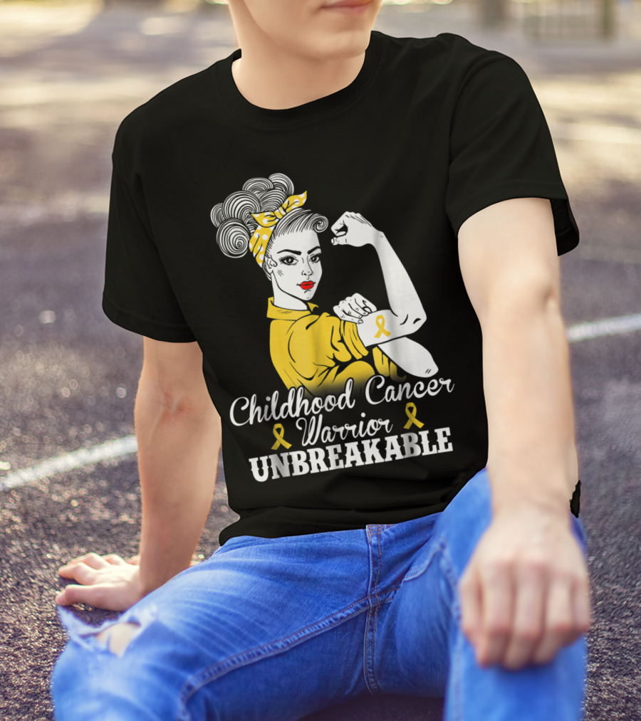 Childhood Cancer Warrior Unbreakable Awareness Month T-Shirt