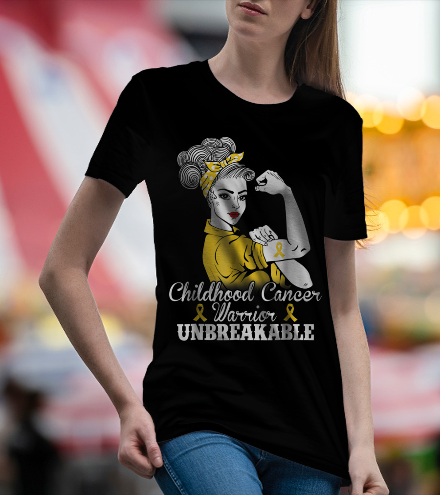Childhood Cancer Warrior Unbreakable Awareness Month T-Shirt