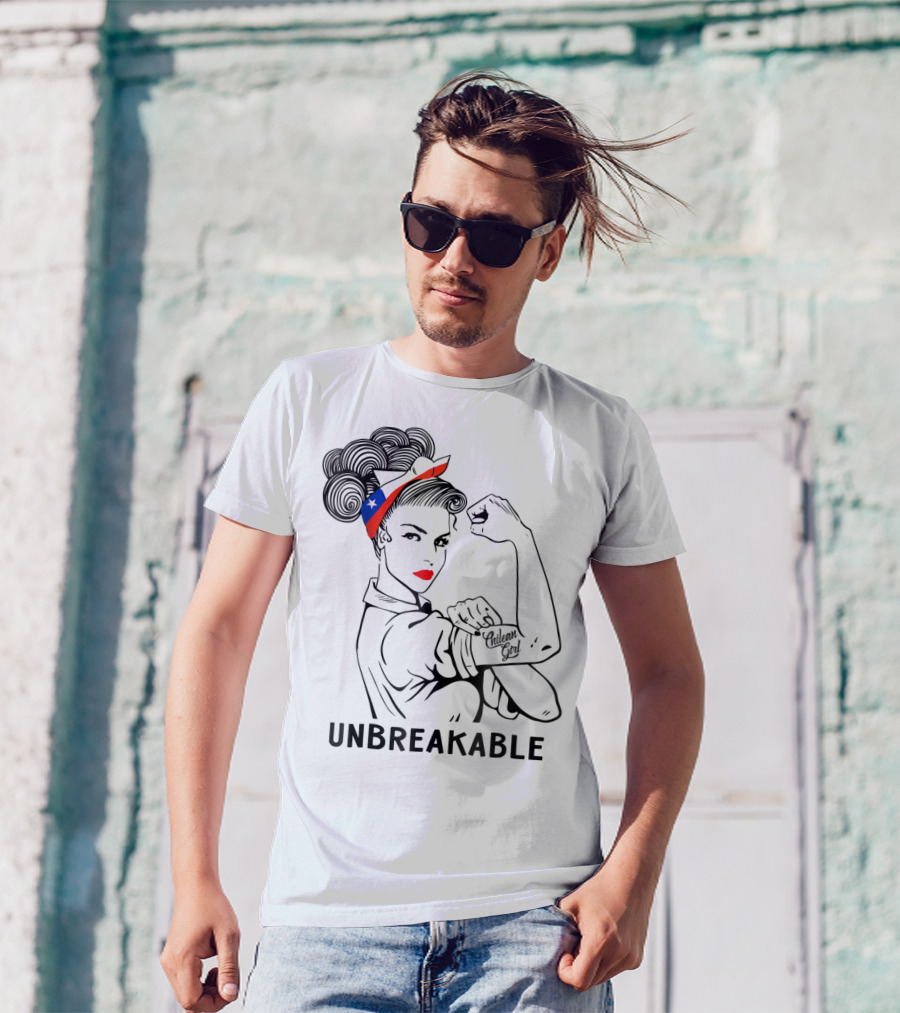 Chilean Girl Unbreakable Rosie Riveter Heritage With Chile Flag Bandana T-Shirt