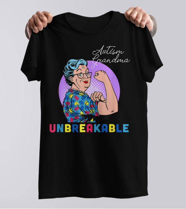 Autism Awareness Autism Grandma Unbreakable Pop T-Shirt