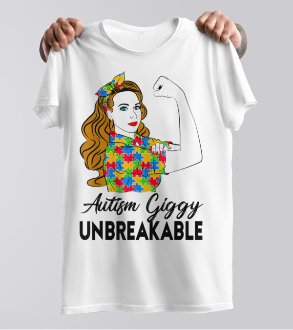 Autism Giggy Unbreakable Puzzle Piece Empowerment T-Shirt