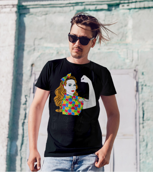 Autism Mamo Unbreakable Puzzle Piece Awareness T-Shirt