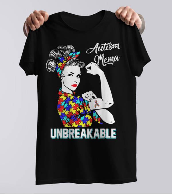 Autism Mema Unbreakable Puzzle Ribbon Awareness T-Shirt