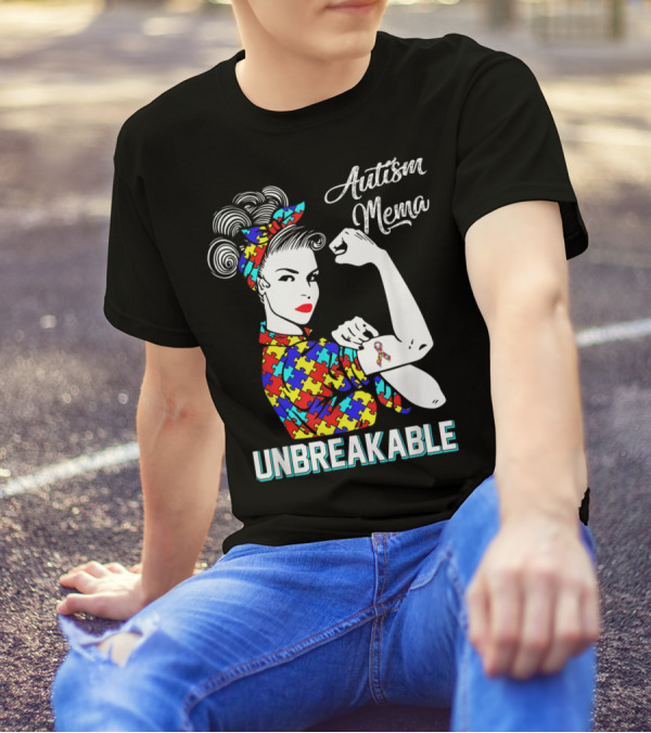 Autism Mema Unbreakable Puzzle Ribbon Awareness T-Shirt
