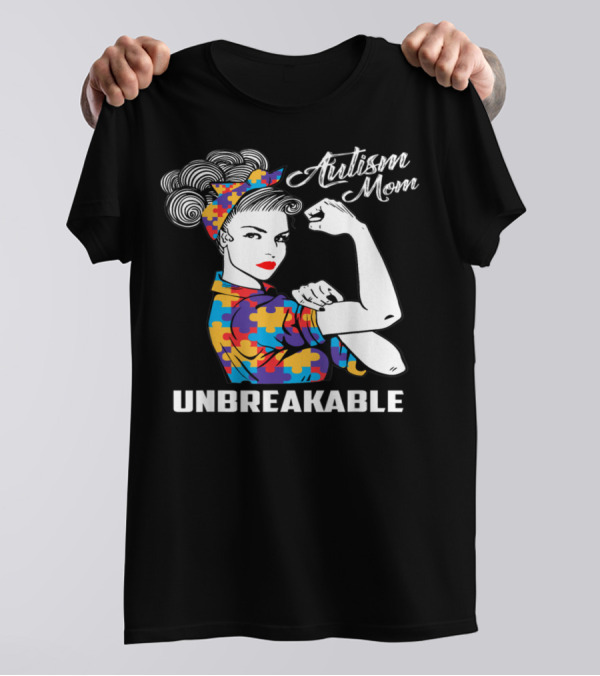 Autism Mom Unbreakable Puzzle Piece Strength T-Shirt