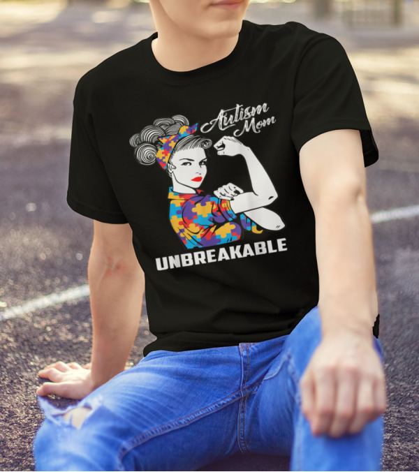 Autism Mom Unbreakable Puzzle Piece Strength T-Shirt