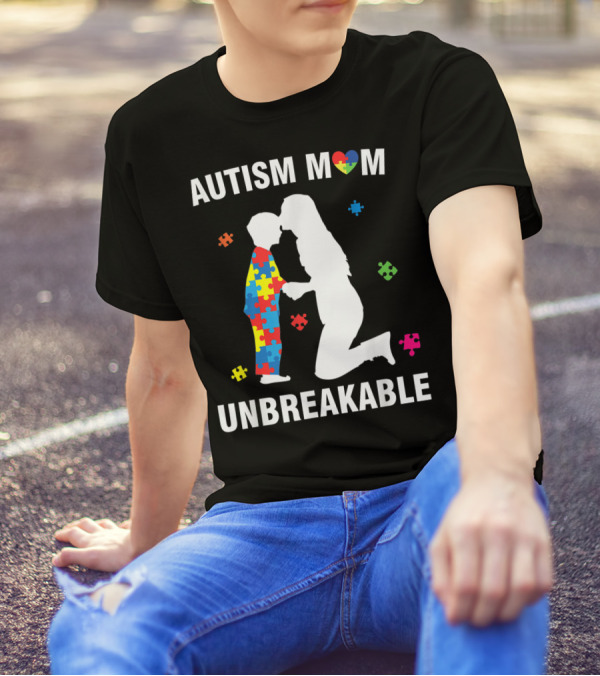 AUTISM MOM UNBREAKABLE PUZZLE HEART SUPPORT T-Shirt