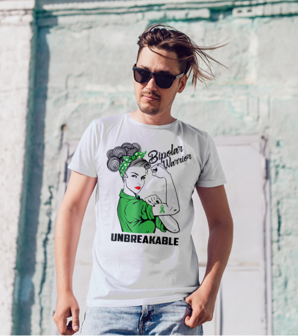 Bipolar Warrior Unbreakable Awareness Ribbon Empowerment T-Shirt